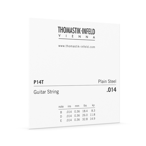 Thomastik P14 Tin Plated Plain Single Guitar String, Gauge 0.014