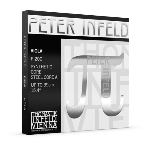 Thomastik PI200 Peter Infeld Viola String Set - 4/4 Medium, Carbon Steel & Synthetic Core, Chrome/Silver Wound, Exceptional Sound Quality