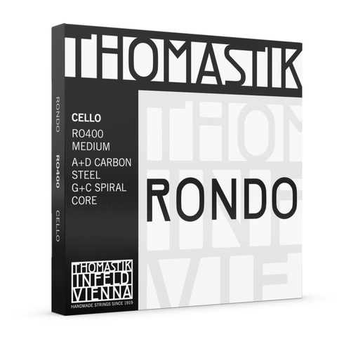 Thomastik RO400 Rondo Cello String Set - Medium 4/4, Carbon Steel Core, Multialloy Wound, Designed for Professionals and Advanced Players