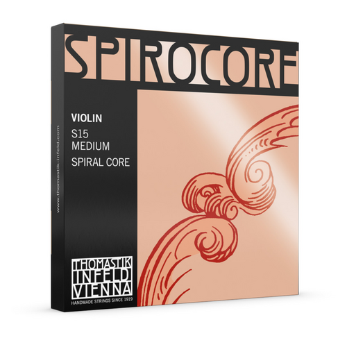 Thomastik S15 Spirocore Violin String Set - 4/4 Medium, Spiral Core, Chrome/Aluminum Wound