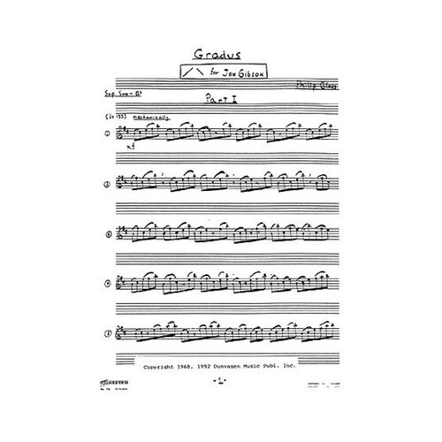 Glass - Gradus For Soprano Saxophone (Softcover Book)
