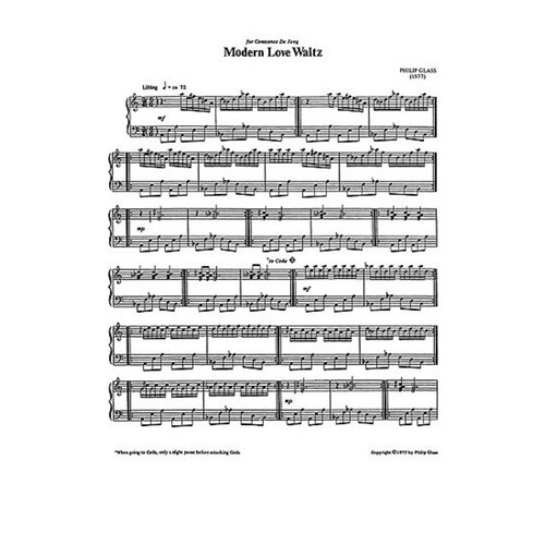 Glass - Modern Lover Waltz Solo Piano (Pod) (Softcover Book)