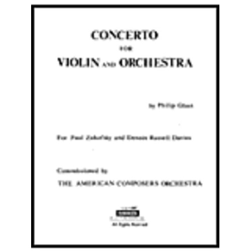 Glass - Concerto For Violin/Orchestra Full Score (Pod) (Music Score) Book