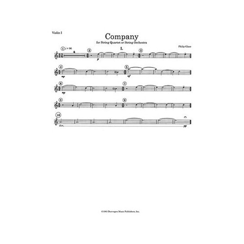 Glass - String Quartet No 2 Company Parts (Set Of Parts) Book
