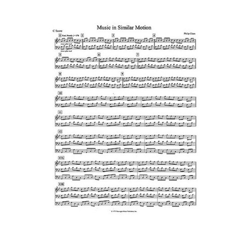 Glass - Music In Similar Motion Score
