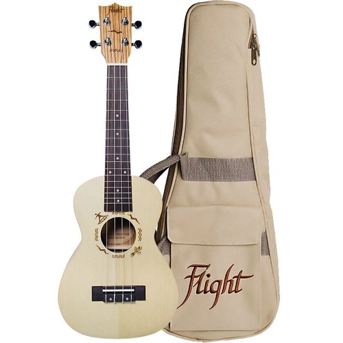Flight DUC325 Concert Ukulele Spruce Zebrawood with Gig Bag