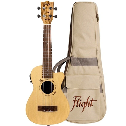 Flight DUC328 CEQ SP/ZEB Electro-Acoustic Concert Ukulele with Pickup and Tuner