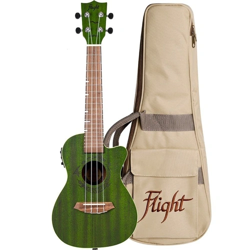 Flight DUC380 CEQ Jade Electro-Acoustic Concert Ukulele with Pickup and Tuner