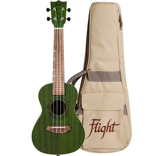 Flight DUC380 Jade Concert Ukulele - Mahogany Body, Walnut Bridge & Fretboard, 17 Frets, Aquila Strings, Gigbag Included