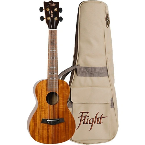 Flight DUC445 Concert Acacia Ukulele with Gloss Finish and Gig Bag