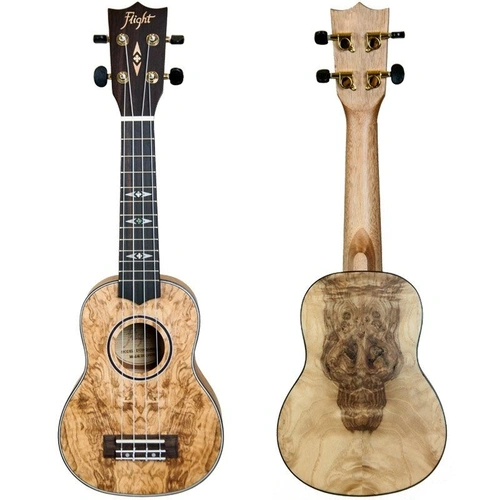 Flight DUS410 QA Quilted Ash Soprano Ukulele with Bag