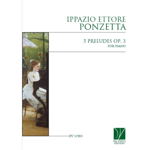 Ponzetta - 5 Preludes Op 3 For Piano Softcover Book (Piano)