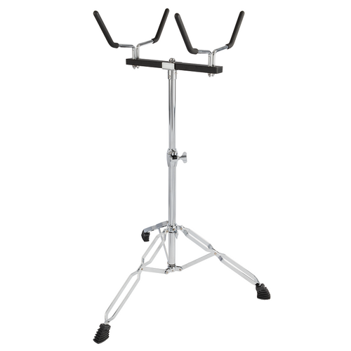 DXP Marching Bass Drum Stand with Double Braced Legs and Chrome Finish, Adjustable Height 80cm to 118cm