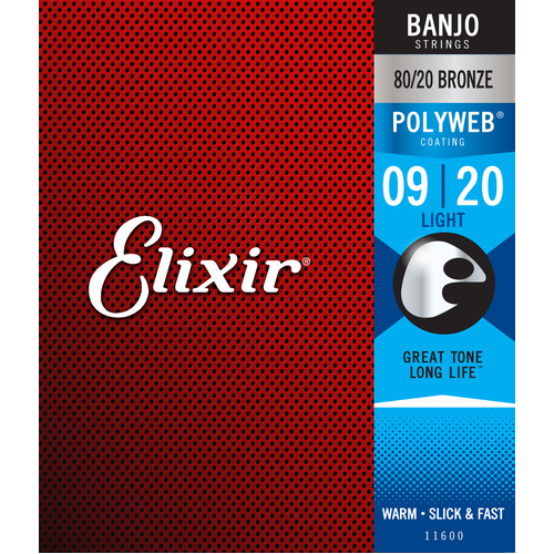 Elixir 11600 Polyweb Banjo Strings Light 9-20