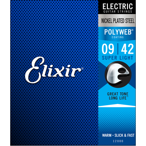 Elixir 12000 Polyweb Electric Super Light 9-42 Electric Guitar Strings