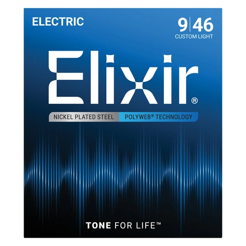 Elixir 12025 Polyweb Electric Guitar Strings Custom Light .009-.046