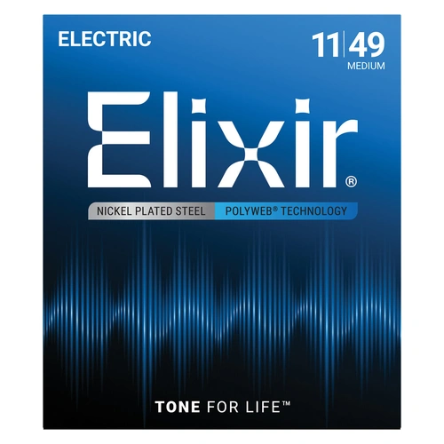 Elixir 12100 Polyweb Electric Guitar Strings Medium 11-49 Gauge