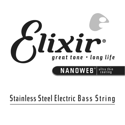 Elixir 13366 Nanoweb Single Stainless Steel Bass .065