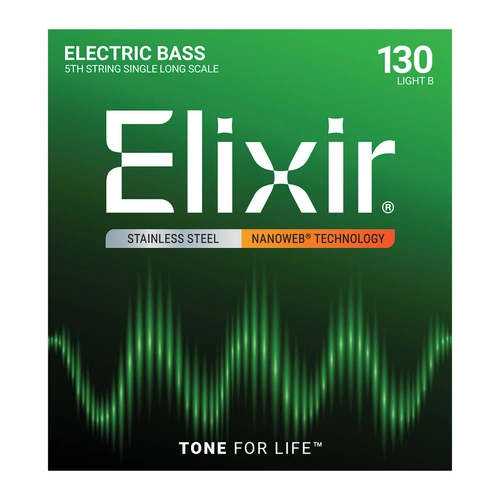 Elixir 13436 Nanoweb Single Stainless Steel Bass String .130