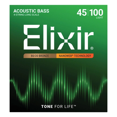 Elixir 14502 Nanoweb Acoustic Bass Strings Light 45-100