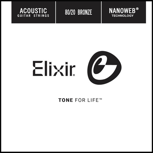Elixir 15132 Nanoweb Single .032 80/20 Bronze Guitar String