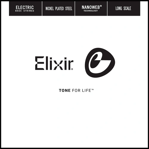 Elixir 15375 Nanoweb Nickel Plated Steel Single Bass String .075