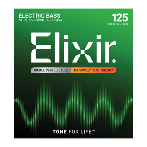 Elixir 15425 Nanoweb Single Bass Strings Super Light B .125