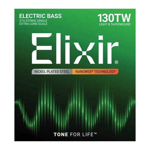 Elixir 15433 Nanoweb Single Bass Medium B String .130TW XLong