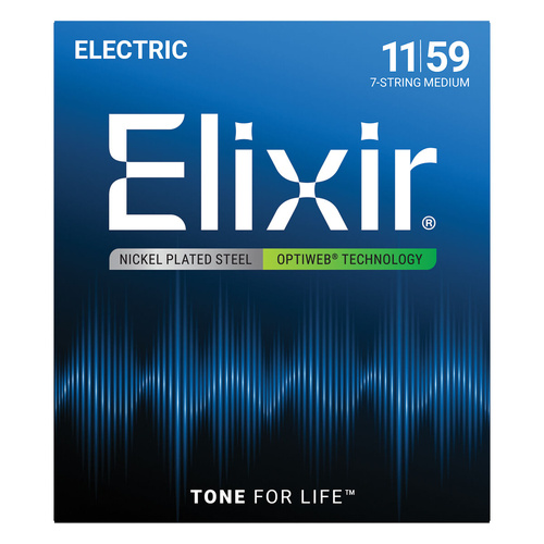Elixir 19106 Optiweb 7-String Electric Guitar Strings Medium 11-59