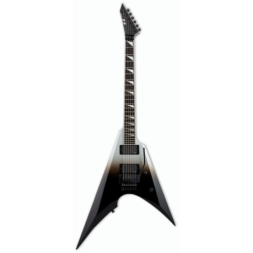 ESP E-II Arrow Black Silver Fade Electric Guitar with EMG Pickups and Hardshell Case