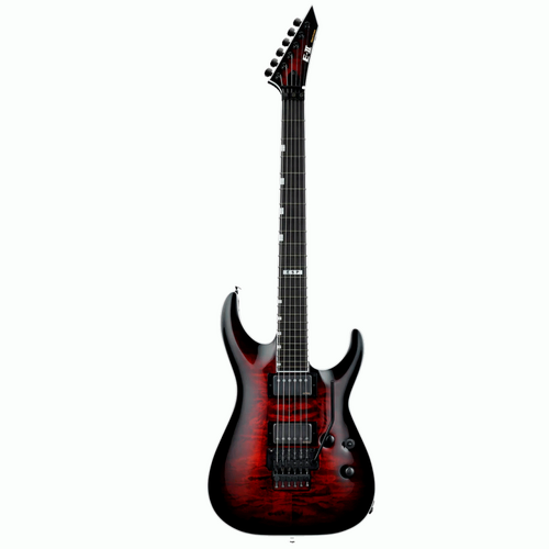 ESP E-II Horizon FR-II Guitar - See Thru Black Cherry Sunburst or Tiger Eye Sunburst Finish, EMG Pickups, Floyd Rose Bridge, Hardshell Case Included