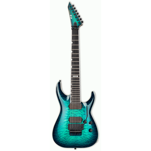 ESP E-II Horizon FR-7 7-String Guitar Turquoise Burst Finish with Floyd Rose Tremolo and Hardshell Case