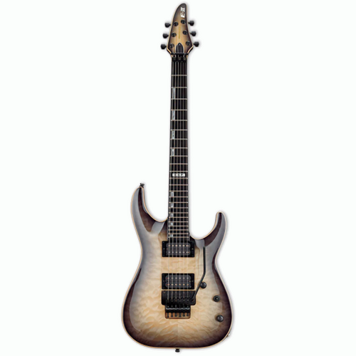 ESP E-II Horizon FR QM Black Natural Burst Electric Guitar with Hardshell Case