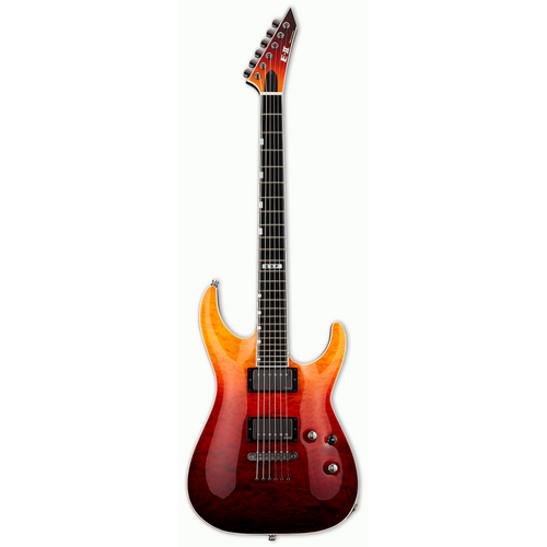 ESP E-II Horizon NT-II Tiger Eye Amber Fade Guitar with Hardshell Case