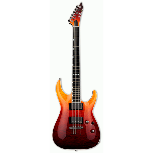 ESP E-II Horizon NT-II Tiger Eye Amber Fade Guitar with EMG Pickups and Hardshell Case
