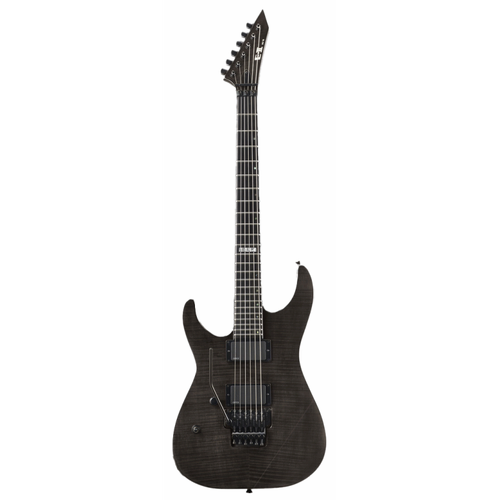 ESP E-II M-II FM Left Handed Electric Guitar - See Thru Black Finish, EMG 81 Pickups, Floyd Rose Tremolo, Hardshell Case Included