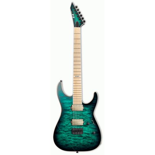 ESP E-II M-II NT Hipshot Quilt Maple Dark Turquoise Burst Electric Guitar