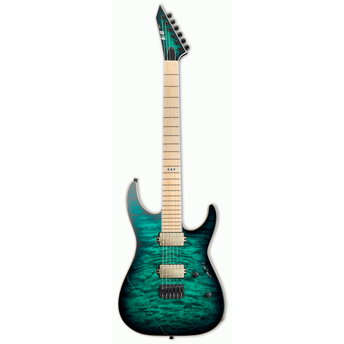 ESP E-II M-II NT Hipshot Quilt Maple Dark Turquoise Burst Electric Guitar