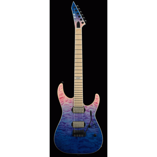 ESP E-II M-II HST QM Indigo Purple Fade Electric Guitar with Bare Knuckle Pickups and Hard Case