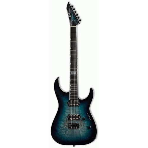 ESP E-II M-II Mercury Blue Burst Electric Guitar with Hardshell Case