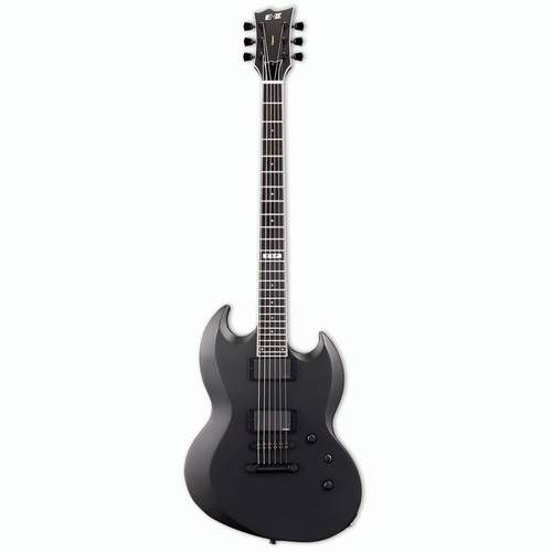 ESP E-II Viper Baritone Guitar - 27" Scale, Mahogany Body, 24-Fret Maple Neck, EMG Pickups, Hardshell Case, Charcoal Metallic Satin