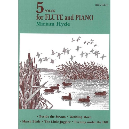 Five Solos for Flute and Piano by Miriam Hyde, 35 Pages, Grade 6 Standard, Published by EMI Music Publishing