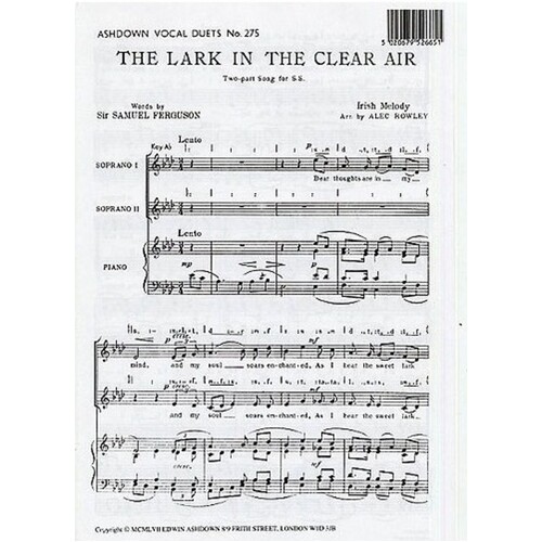 Lark In The Clear Air 2Pt/Piano Rowley Book