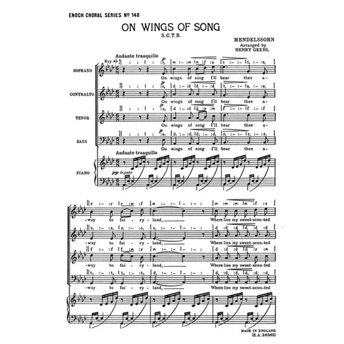On Wings Of Songs SATB/Pf
