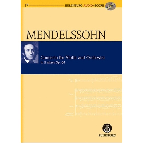 Mendelssohn Violin Concerto in E Minor Op. 64 Study Score BK/CD Eulenburg Audio+Score Series