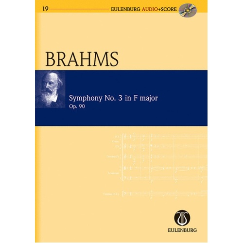 Brahms - Symphony No 3 F Maj Op 90 Study Score Book/CD