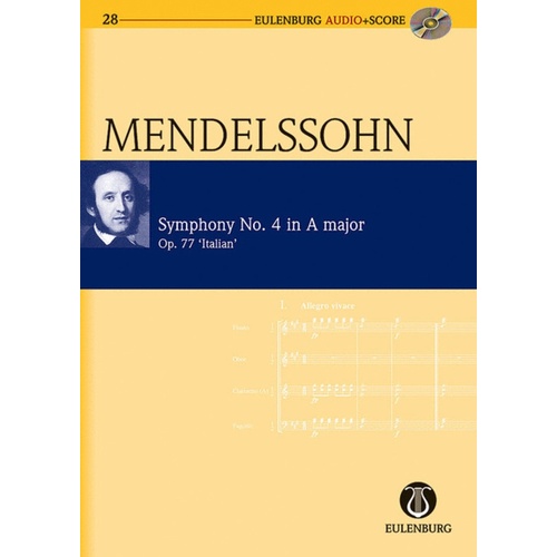 Mendelssohn - Symphony No 4 A Op 90 Study Score Book/CD