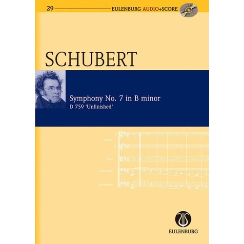 Schubert - Symphony No. 7 Unfinished Study Score BK/CD - Eulenburg Audio+Score Series