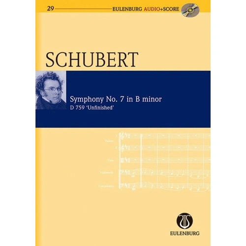 Schubert - Symphony No. 7 Unfinished Study Score BK/CD Eulenburg Audio+Score
