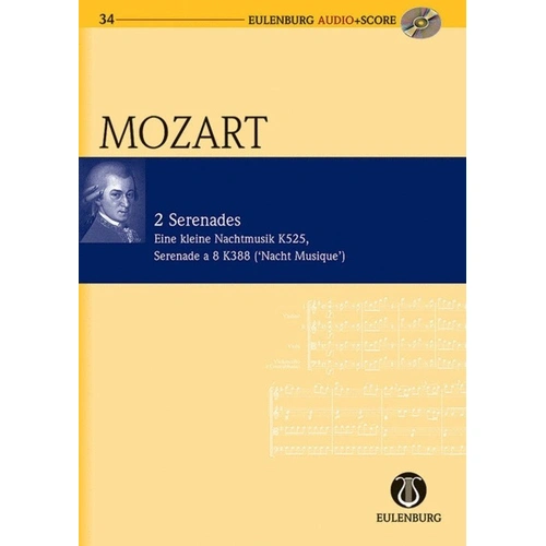 Mozart: Night Music K 525 & Octet K 388 Study Score BK/CD